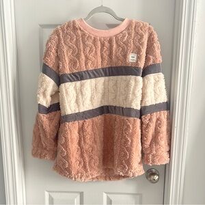 H&M Pink and Cream Textured Sweater